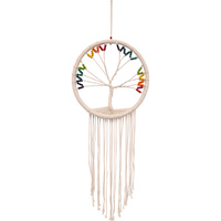 New 1pce 40cm White Tree of Life Dream Catcher with Coloured Beads