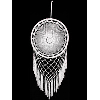 New 1pce 50cm White Dream Catcher with Doily Center and Tassels Boho Style
