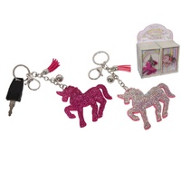 New 1pce 17cm Magical Unicorn Glitter Key Ring in Gift box