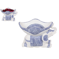 26CM Blue Willow Elephant Bowl Laying Down