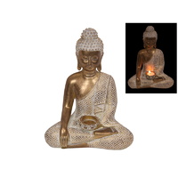 New 29cm Rulai Buddha with Cream / Gold Tea-light Holder