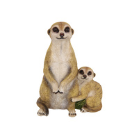 New 28cm Mother and Child Meerkat Statue Hugging so CUTE!!!
