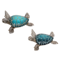 1pce New 12.5cm Blue Turtle with Silver Body Light / Dark Assorted