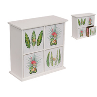 New 21x21x10cm 4 Drawer Flamingo / Fern Drawer Set