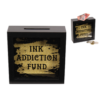 15cm Ink Addiction Money Box Saver For Tattoo Goals Black