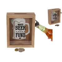 22cm Dads Beer Fund Money Box & Bottle Top Opener Mancave Essential