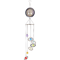 New 80cm Tree of Life Chakra Mobile Silver Sun Catcher with Acrylic Beads