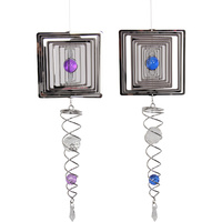 43cm Square Sun / Wind Catcher with Clear Glass Sphere and two Sun Catching Balls