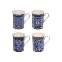 NEW 1PCE 10cm BLUE WILLOW PORCELAIN MUGS BOHO 4 ASS