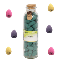 Ocean Scented Cones For Backflow Incense Burner In Glass Jar Aromatherapy Zen