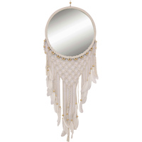 Mirror Macrame Dream Catcher 38cm Diameter 1 Piece Bohemian Wall Art