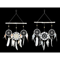 1pce 30cm Boho Mandala Dream Catcher with 3 Rings Doily Design