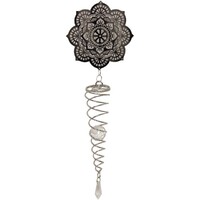 1pce 60cm Silver Mandala Spinner Spiral Chime Crystal Wind Rotating Effect