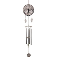 New 1pce Jumbo Tree of Life Steel Wind Chime Silver Sun Catcher