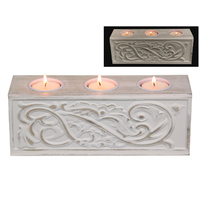 23cm Filigree Candle Holder Shabby Chic White Decor