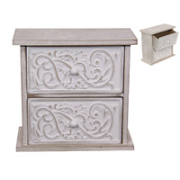New 1pce 19cm 2 Draw Chest Cabinet with Filigree Design Home Decor