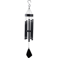 92cm 5 Tube Black Engraved Hand Tuned Wind Chime Modern Look