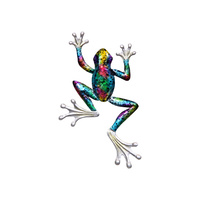 New 1pce 31cm Frog Wall Art Piece with Rainbow Metallic Finish Metal