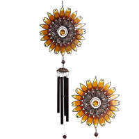 New 1pce 100cm Jumbo Sunflower Wind Chime Epoxy Finish Yellow