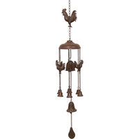 83cm Country Cast Iron Rooster Bell Weather Wind Chime Outdoors