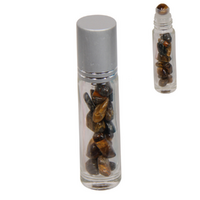 8.5cm Tigers Eye Massage Roller Refillable Spiritual Essential Oil Meditation Zen