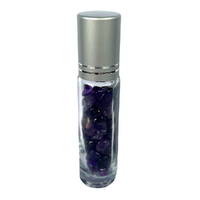 8.5cm Amethyst Massage Roller Refillable Spiritual Essential Oil Meditation Zen