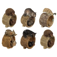 13cm Double Australian Famous Animals in Log Resin Ornament Amazing Detail