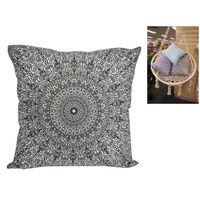 New 40x40cm Black and White Mandala Cushion Boho Inspired