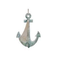 NEW 1pce 60CM MDF Beach Anchor with Fish Net and Shells