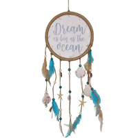 New 1pce 16CM Beach / Ocean Themed Dream Catcher with Boho Feel and Dream