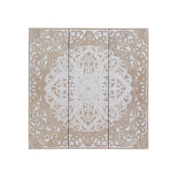 New 1pce 40X40CM MDF Mandala Plaque in Boho Theme with White Mandala Print Hanging