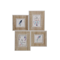 New 1pce 48X40CM MDF Bohemian / Boho 4 Collage Frame Deco Wall Art