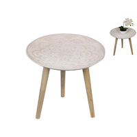 New 1pce 41cm High MDF Mandala Table In Natural Tones