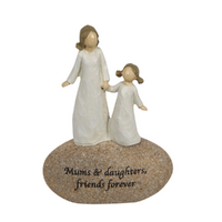 11cm Standing Mother & Daughter On Rock Inspirational Quote Home Decor Ornament