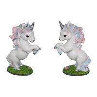 New 1pce 18cm Unicorn Pink and Blue Statue Realistic Resin