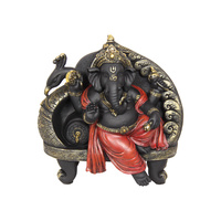 New 1pce Beautiful 19cm Ganesh Sitting on Peacock Seat Resin