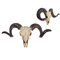 New 1pce 61CM ANIMAL Cow Skull Wall Art Piece With Long Curled Horns