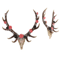 New 1pce 45CM Floral Deco Animal / Cow Skull SKULL with Long / High Horns
