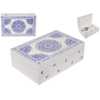 New 1pce 24X16CM Blue and White Mandala Jewellery Box
