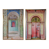 New 1pce 62X92CM Moroccan Door Canvas Print in Blue or Pink Design