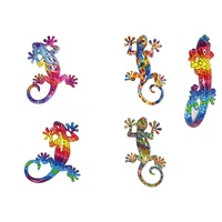 1pce 29cm Multi Coloured Wall Art Lizard Resin 4 Asstd Designs