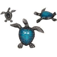 New 1pce 18CM Blue Art Turtle with Silver Head and Feet