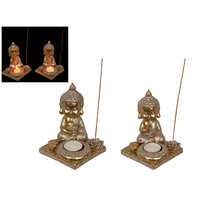 New 1pce Beautiful 13cm Monk with Tealight Holder Feng Shui