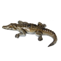 12cm Crocodile Head Down Brown Marble Resin Realistic Cute Home Décor
