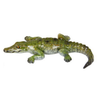 12cm Crocodile Head Down Dark Green Marble Resin Realistic Home Décor