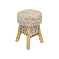 New 1pce 42cm Boho Macrame Stool Hand Made