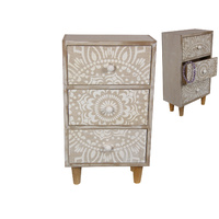 New 1pce 33CM Boho / Bohemian Mandala 3 Draw Chest Jewellery Box Natural Look