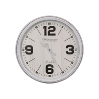 New 1pce 50CM White Washed Clock with Westminster / London Wording