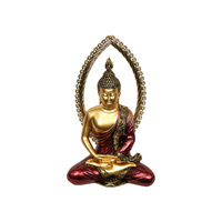 New 1pce 25cm Aura Buddha Gold & Red Statue Antique