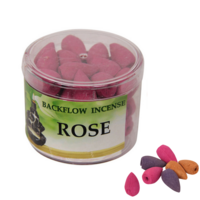 Rose Scented Cones For Backflow Incense Burner In Plastic Tub Aromatherapy Zen
